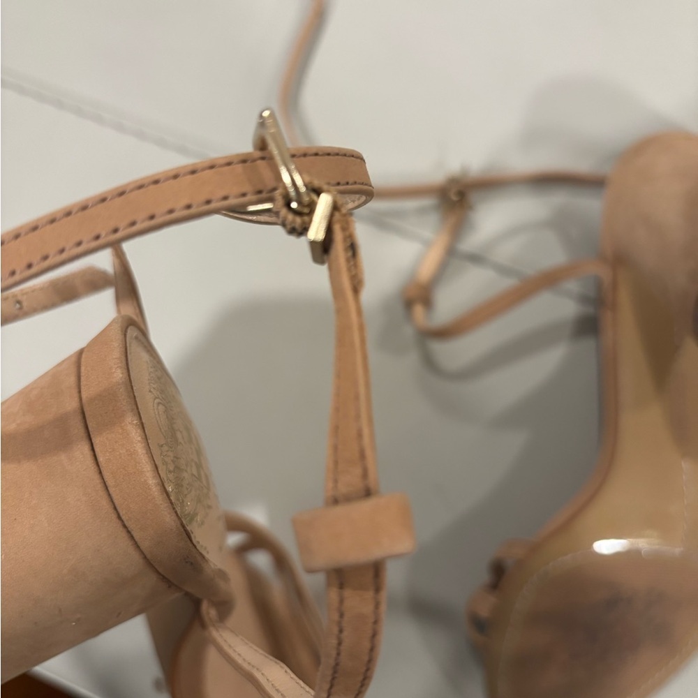 Women's Vince Camuto Kantiel High Heel Ankle Strap Sandal Pump Amendoa Nude - Picture 10 of 12